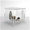 Designtrasparente Sgabello cm 30x30 in plexiglass trasparente con ripiano per doccia