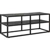 vidaXL Mobile Porta TV Nero con Vetro Marmo Nero 100x40x40 cm