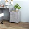 vidaXL Mobiletto con Rotelle Grigio Cemento 45x38x54 cm in Truciolato