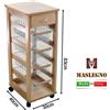 Non applicabile Carrello Vesuvio Salvaspazio Con Cassetto Naturale Maslegno Portafrutta