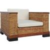 vidaXL Poltrona con Cuscini in Rattan Naturale Marrone