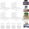 Sheeliy Mensole da Muro per Libri, Invisibili Metallo, Scaffale Libreria Bianche