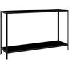 vidaXL Tavolo Consolle Nero 120x35x75 cm in Vetro Temperato