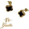 Oro 18kt Orecchini Quadrifoglio ORO 18KT con Onice Nera Oro 18kt 750% List. 285€