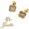 Oro 18kt Orecchini Quadrifoglio ORO 18KT con Madreperla Bianca Oro 18kt 750% List. 285€