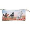 Depesche 13342 Miss Melody Poppy Sand - Astuccio per matite in Beige, con Motivo di Cavalli e Papaveri, Astuccio per matite con 3 Scomparti Interni