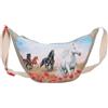 Depesche 13343 Miss Melody Poppy Sand - Borsa a Tracolla Piccola a Mezzaluna in Beige, con Motivo di Cavalli e Papaveri, Piccola Borsa con Tracolla Regolabile