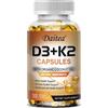 Daitea Integratore di vitamina K2 (MK7) D3 5000 UI, capsule vegetariane, immunità