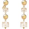 SODINI Orecchini a due cubi e boule Kaaba Bianco/Oro 832117D