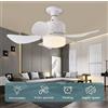 DUTRIEUX VENTILATORE SOFFITTO MURO CON TELECOMANDO 5 PALE 1 LUCE LAMPADA LED 45 CM