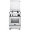 De'Longhi Cucina a Gas con Forno Elettrico 4 Fuochi 60x60 cm Bianco DMW 64 LSG DE LONGHI