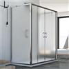 Idralite BOX CABINA DOCCIA 3 TRE LATI 70X160X70 CM VETRO 6MM STAMPATO C 2ANTE SCORREVOLI