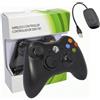 Controller Con Cavo Per Microsoft Xbox 360 / Pc Wireless Nero Ricevitore Usb