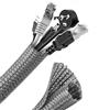 Romon 6M Guaina Cavi Intrecciata, 13-20mm Flessibile Self-closing Raccogli Cavi, Tagliabile Nascondi Cavi Guaina, Espandibile Copri Cavi Elettrici per TV Computer Ufficio Casa Auto- Grigio