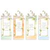 Mareli Kit 4 Bomboniere Segnalibro Segnaposto cartoncino cm 7,5x10 con 4 frasi personalizzabile con il nome del festeggiato e la data dell' evento diverse fiocco e raso per appendere, Gesso Prima Comunione