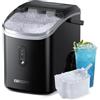 EUHOMY Macchina per cubetti di ghiaccio, 15 kg/24 h, produzione in 6 minuti, Crushed Ice Maker, Nuggets Ice, pulizia automatica, 120 W, macchina per cubetti di ghiaccio da tavolo, sensore a