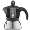 Bialetti Caffettiera Alluminio 6 Tazze MOKA INDUCTION Cromo e Nero 006936