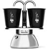Bialetti Caffettiera Alluminio 2 Tazze MINI EXPRESS INDUCTION Cromo e Nero