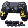 YoRHa Lncisione Laser Custodia in Silicone Cover (Radiazione) per PS4/Slim/Pro Dualshock 4 Controller x 1 con Manopole Thumb Grips x 10