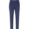 Barbati - Pantalone blu Berry in lino tasca a filo con elastico in vita e laccet