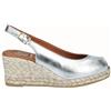 Viguera Espadrillas Alte Donna in Pelle Metallizzata Con Zeppa - PLA (Plata)