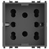 4box - Presa da Incasso Side Compatibile con Vimar® Arkè™. 3 Prese in 1: permette di collegare una spina schuko o due spine 10/16A. Occupa due soli slot. Facile da installare. Colore Grigio
