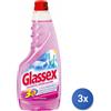 Glassex 3x Glassex Vetri E Multiuso 500 Ml.Ricambio Aceto Rosa