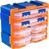 Brigros - Cassettiera Porta Minuteria In Plastica 38x18x32 CM, Cassettiera Plastica 4 Cassetti Trasparenti, Cassettiera Porta Oggetti Modulare Per Garage O Officina (6 Cassetti)