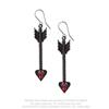 Alchemy England 1977 Coppia di Orecchini Alchemy Gothic Desire Moi Freccia E466 Peltro e Cristalli