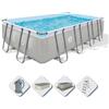 BricoShop24 Piscina Rettangolare 549X305X122 cm Con Pompa a Sabbia Scaletta e Telo