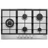 Glem Gas Piano Cottura 5 Fuochi a Gas Larghezza 74 cm in Acciaio Inox GT85THIX Glem Gas