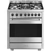 Smeg Cucina a Gas con Forno Elettrico 5 Fuochi Grill 70x60 cm Cl. A Inox B71GMX2 Smeg