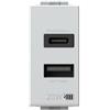 4box - Alimentatore USB CA 20W compatibile Bticino® LivingLight™, per caricare i tuoi dispositivi senza bisogno di alimentatori. 2 connettori: uno di tipo A, uno di tipo C. Colore Bianco