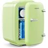YASHE Mini frigo da camera, 4L frigorifero piccolo per la cura della pelle, 220V CA/12V CC, termoelettrico e scaldino per bevande, ufficio, dormitorio, auto, Verde