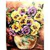 QUADRO CANOVACCIO MEZZO PUNTO PICCOLO DA RICAMARE 24 X 30 " PANSIES "