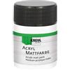 KREUL 75501 - Vernice acrilica opaca, bianca in barattolo da 50 ml, vernice a base d'acqua dalla copertura cremosa, ad asciugatura rapida, adatta a molte superfici diverse