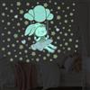 Ambiance Sticker Fosforescente Luminoso Adesivo da Parete Soffitto Bambino Fluorescente Coniglio sulla Nuvola Altalena - H130 x L90 cm