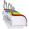 HERMA 20246, custodia da viaggio con cerniera, formato A7, trasparente, multicolore, 10 pezzi, piccole tasche con chiusura lampo, borse colorate per cellulare, cavo di ricarica, cosmetici, penne,