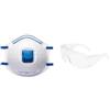 Portwest P201WHR FFP2 Mascherina Anti Polvere con Valvola, Bianco, Confezione da 10 pezzi & OCCHIALI SICUREZZA unisex 3M ART. 71448 VISITOR
