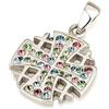 SpringNahal Ciondolo croce di Gerusalemme in argento sterling 925 bianco Swarovski