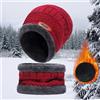 Cappello invernale e sciarpa uomo e donna - Set caldo in pile rosso