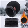 Cappello invernale e sciarpa uomo e donna - Set nero caldo in pile