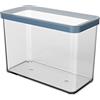 Rotho Loft - Barattolo rettangolare da 2,1 l, con coperchio e guarnizione, in plastica alimentare (PP), senza BPA, trasparente/blu, 2,1 l (20,0 x 10,0 x 14,2 cm)