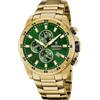 Festina Cronografo Da Uomo | Quadrante Verde | Bracciale Placcato Oro F20541/3