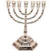 Menorah in bronzo placcato autentico portacandele tempio 5,1" / 13 cm