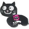 moses. Ed, the Cat Nackenkissen | 2-in-1 Nackenhörnchen und Kopfkissen für Reisen In Katzen-Form Cuscino da viaggio, 28 cm, Nero (Schwarz)
