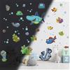 Ambiance Sticker Fosforescente Luminoso Adesivo da parete Soffitto Bambino Fluorescente Pesci Marini e Squalo, H80 x L50 cm