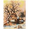 QUADRO CANOVACCIO MEZZO PUNTO PICCOLO DA RICAMARE 24 X 30 " INVERNO "