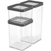 Rotho Loft LOFT, set di 3 contenitori in plastica (PP), senza BPA, trasparenti, (21,2 x 11,4 x 23,5 cm)
