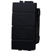 IXTRIMA Pulsante Doppio Saliscendi 1P+1P 10A Colore Nero Compatibile Con Bticino Living International/light